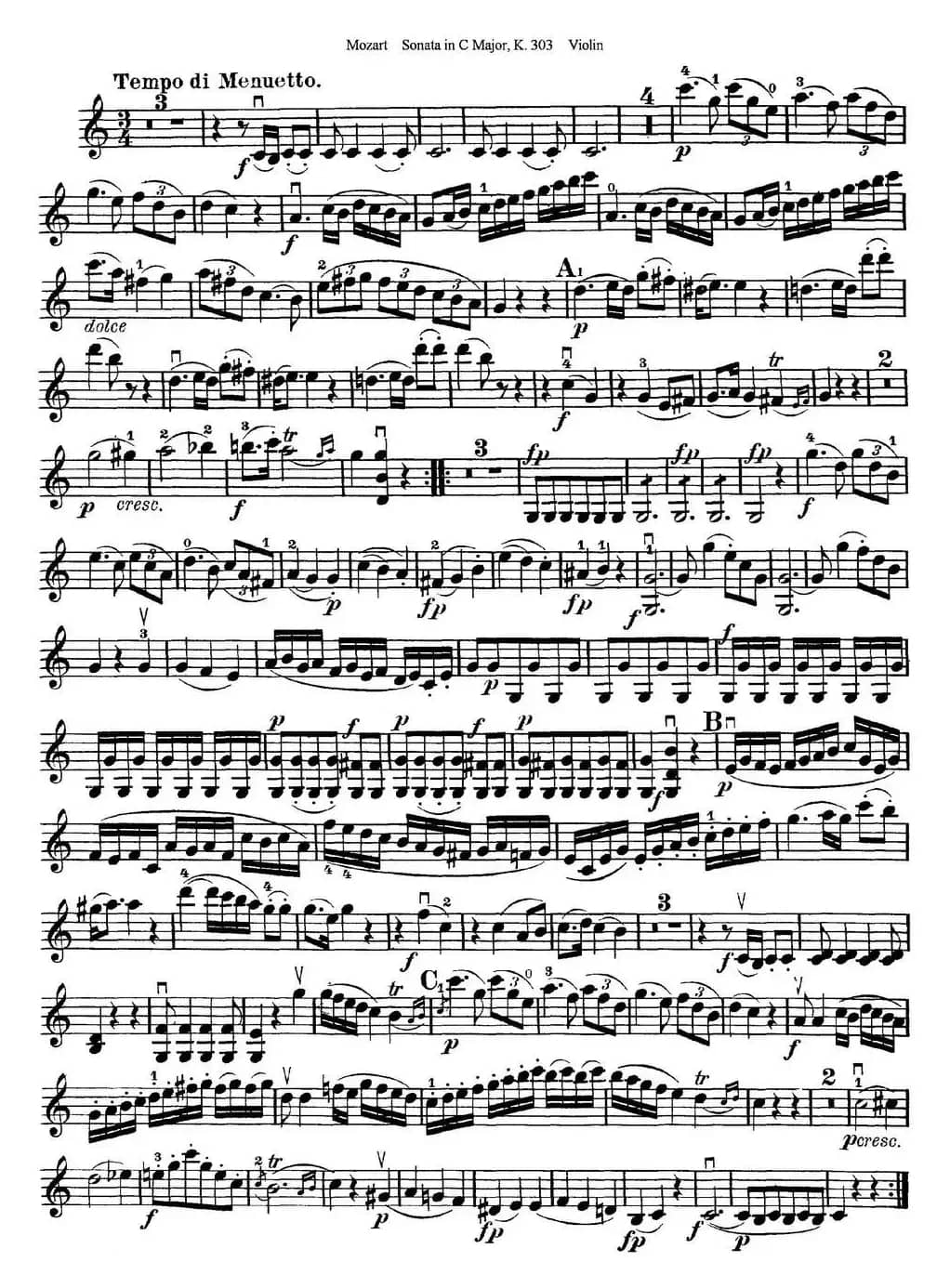 Violin Sonata in C Major K.303