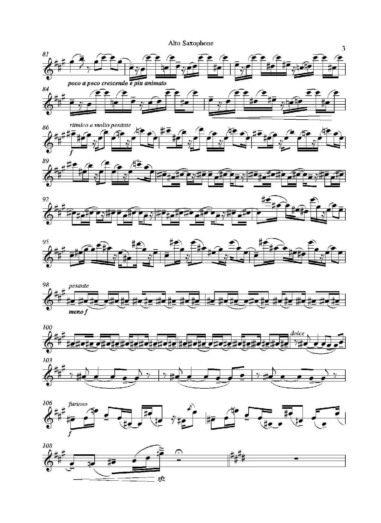 Grigri（四重奏中音萨克斯分谱）