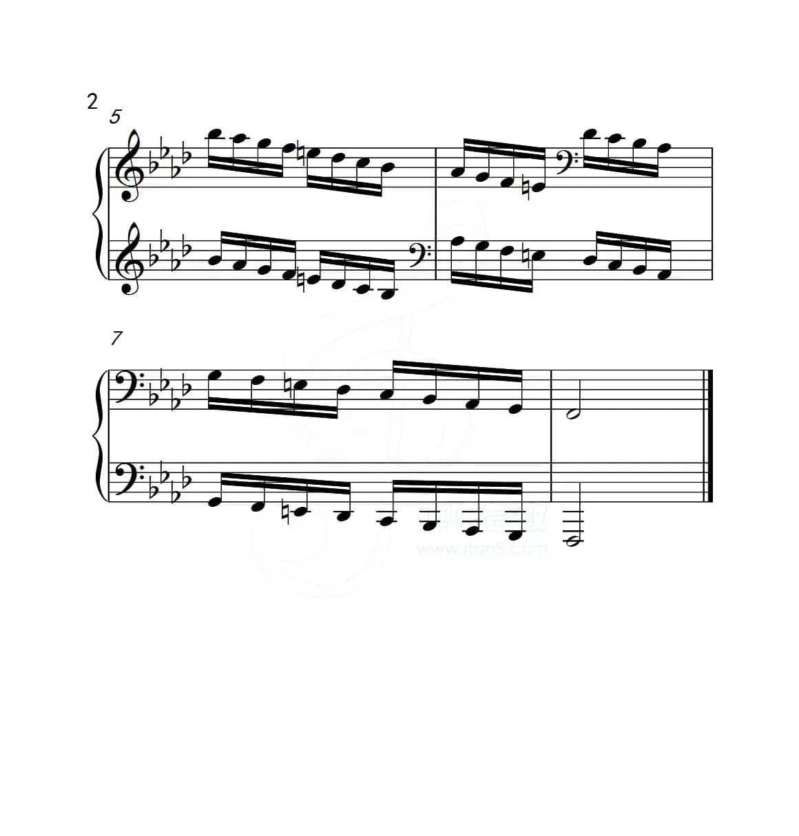 第六级 f小调音阶（中国音乐学院钢琴考级作品1~6级）