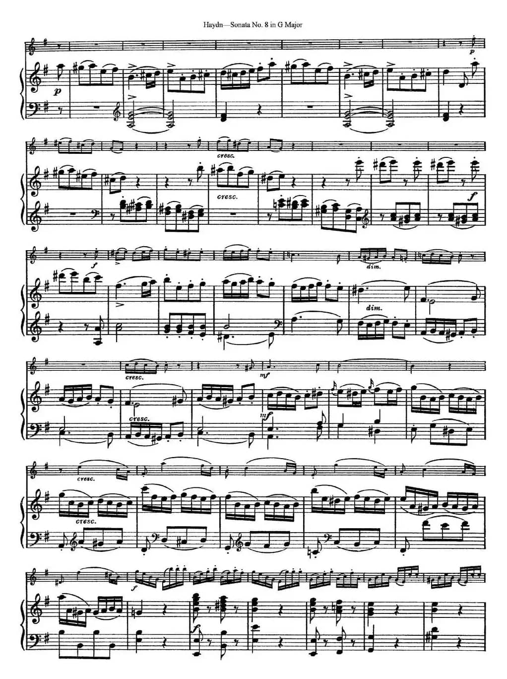 Violin Sonata No.8 in G Major（小提琴+钢琴伴奏）