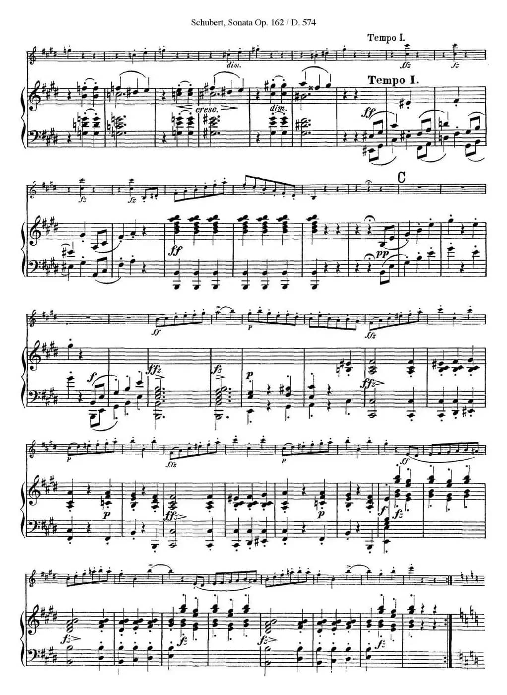 Violin Sonata in A major Op.162 D.574（小提琴+钢琴伴奏）