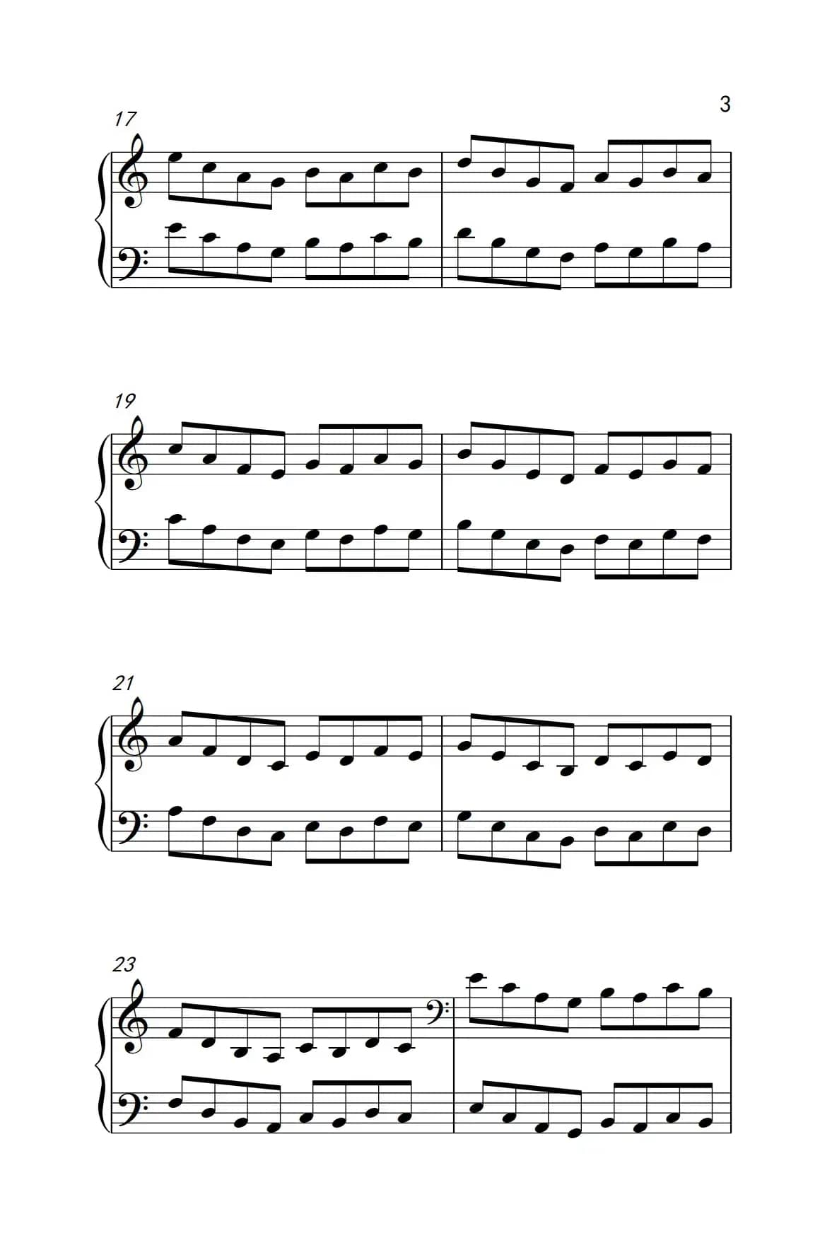 手指的连奏（约翰·汤普森 成人钢琴教程 第一册）