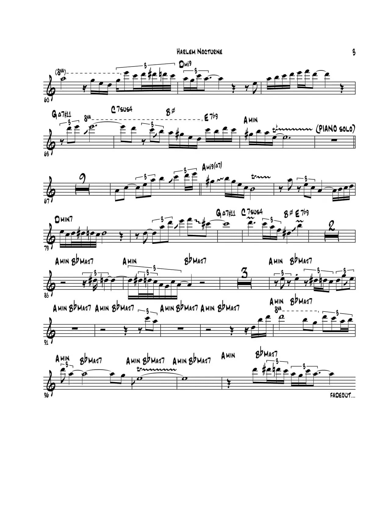 Harlem Nocturne（次中音萨克斯）