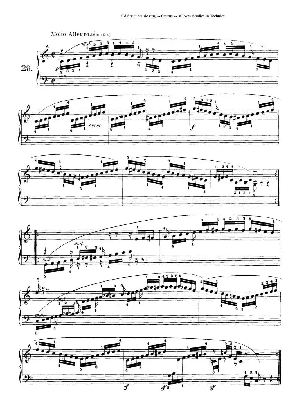 Czerny - 30 New Studies - 29（车尔尼Op849 - 30首练习曲）
