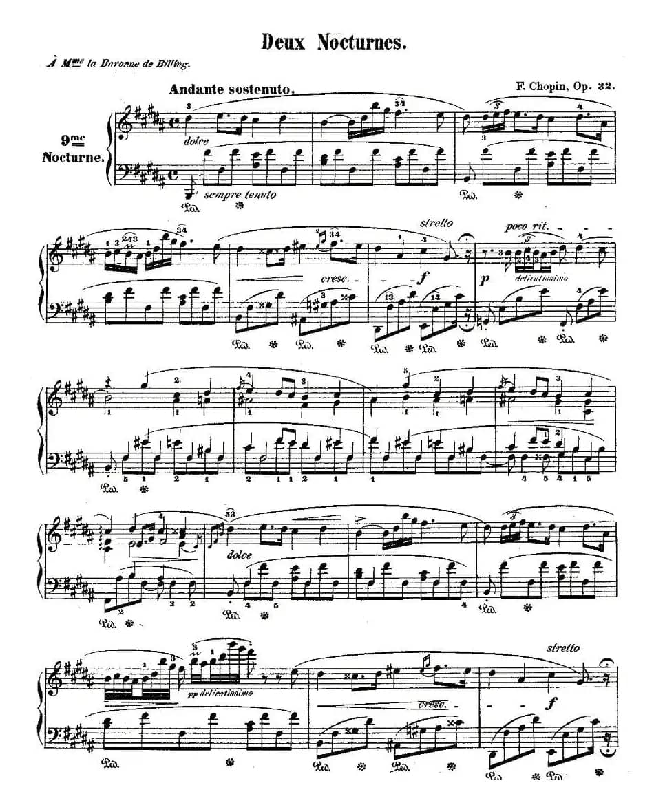 B大调夜曲Op.32-1（Deux  Nocturnes）