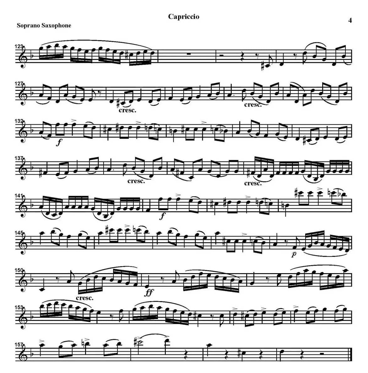 CAPRICCIO（四重奏·高音萨克斯分谱）