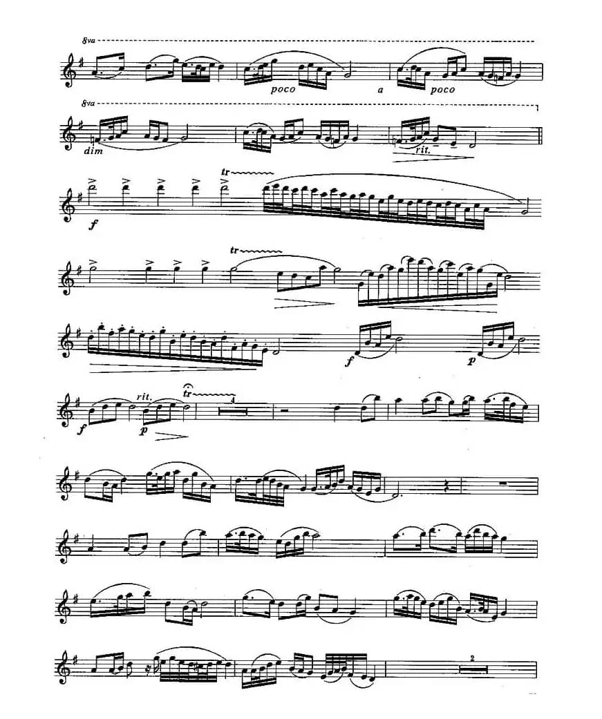 长笛六级考级曲谱