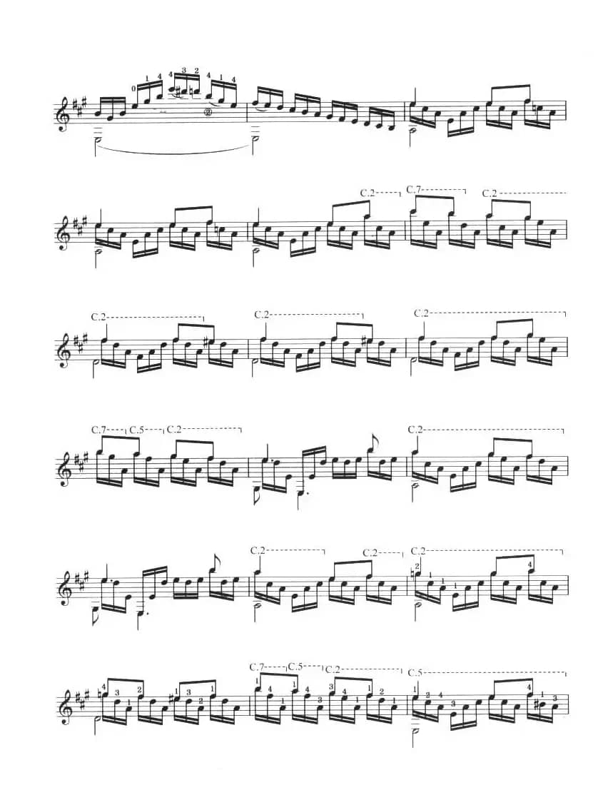 古典吉他考级九级练习曲（华丽练习曲）