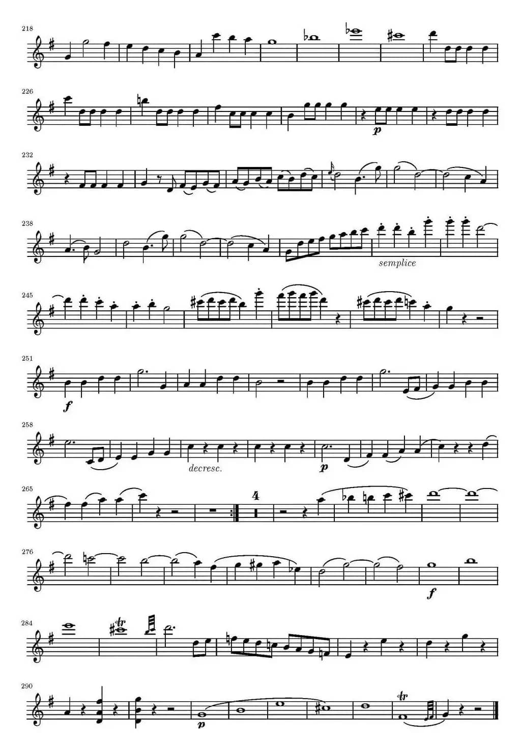 String Quartet KV.387（弦乐四重奏第一小提琴分谱）