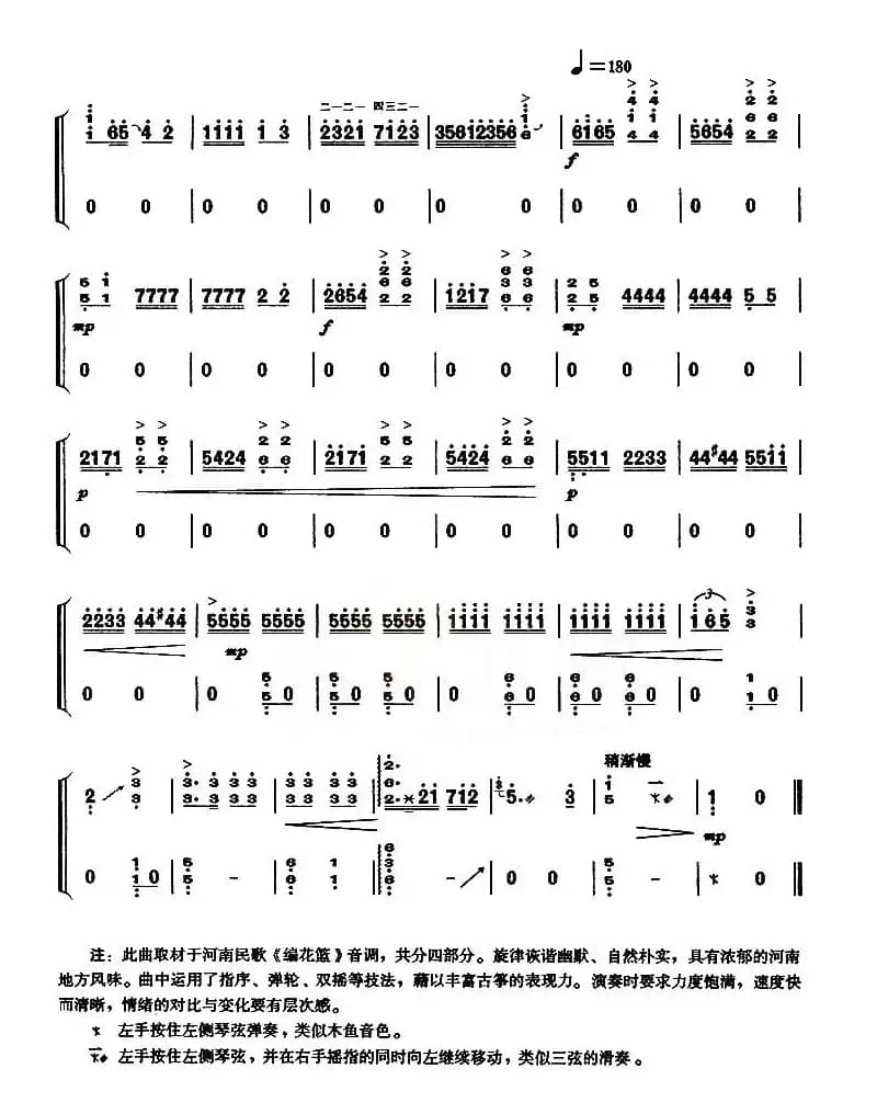 花篮谣（【上海筝会】考级十级曲目）