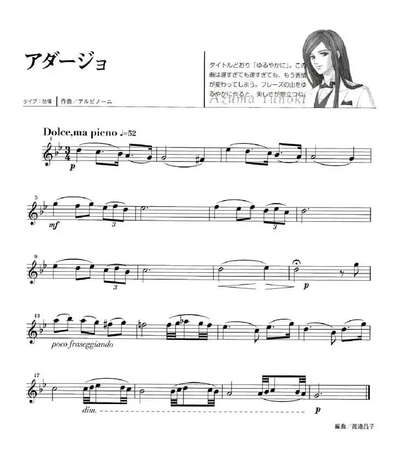 《金色琴弦》柚木梓马长笛谱