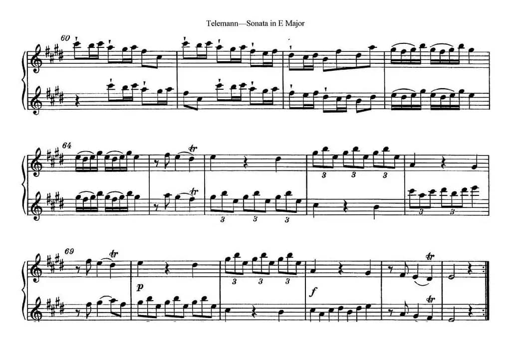 台莱曼E大调双长笛奏鸣曲 （No.2）