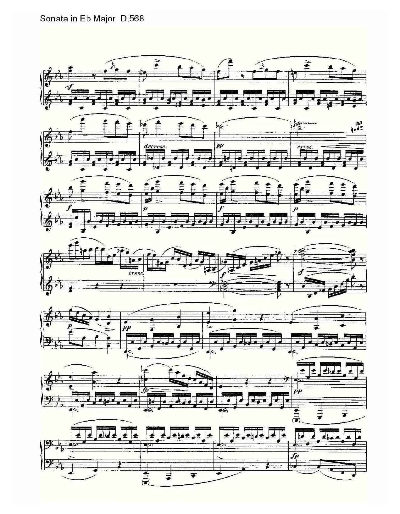 Sonata in Eb Major D.568（Eb大调奏鸣曲 D.568）