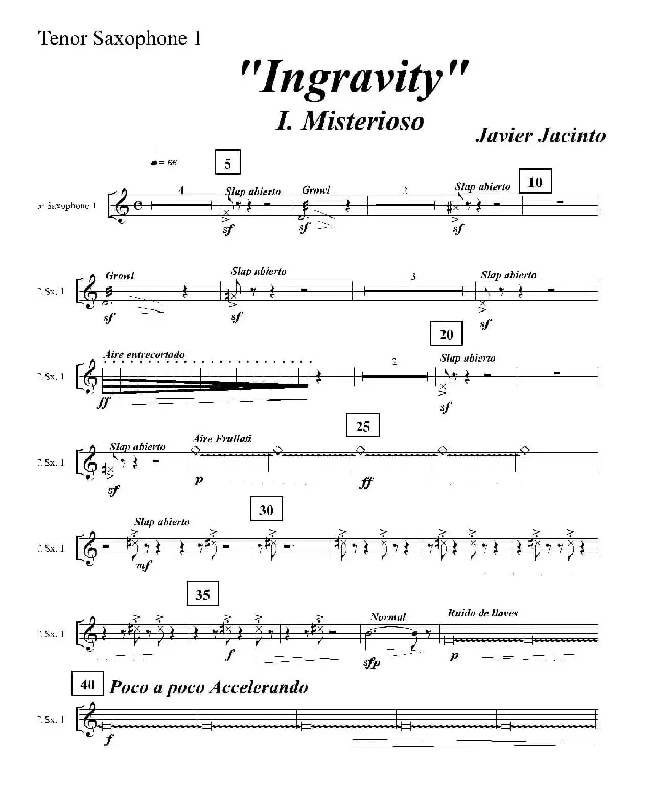 Ingravity（第一乐章）（第一次中音萨克斯分谱）