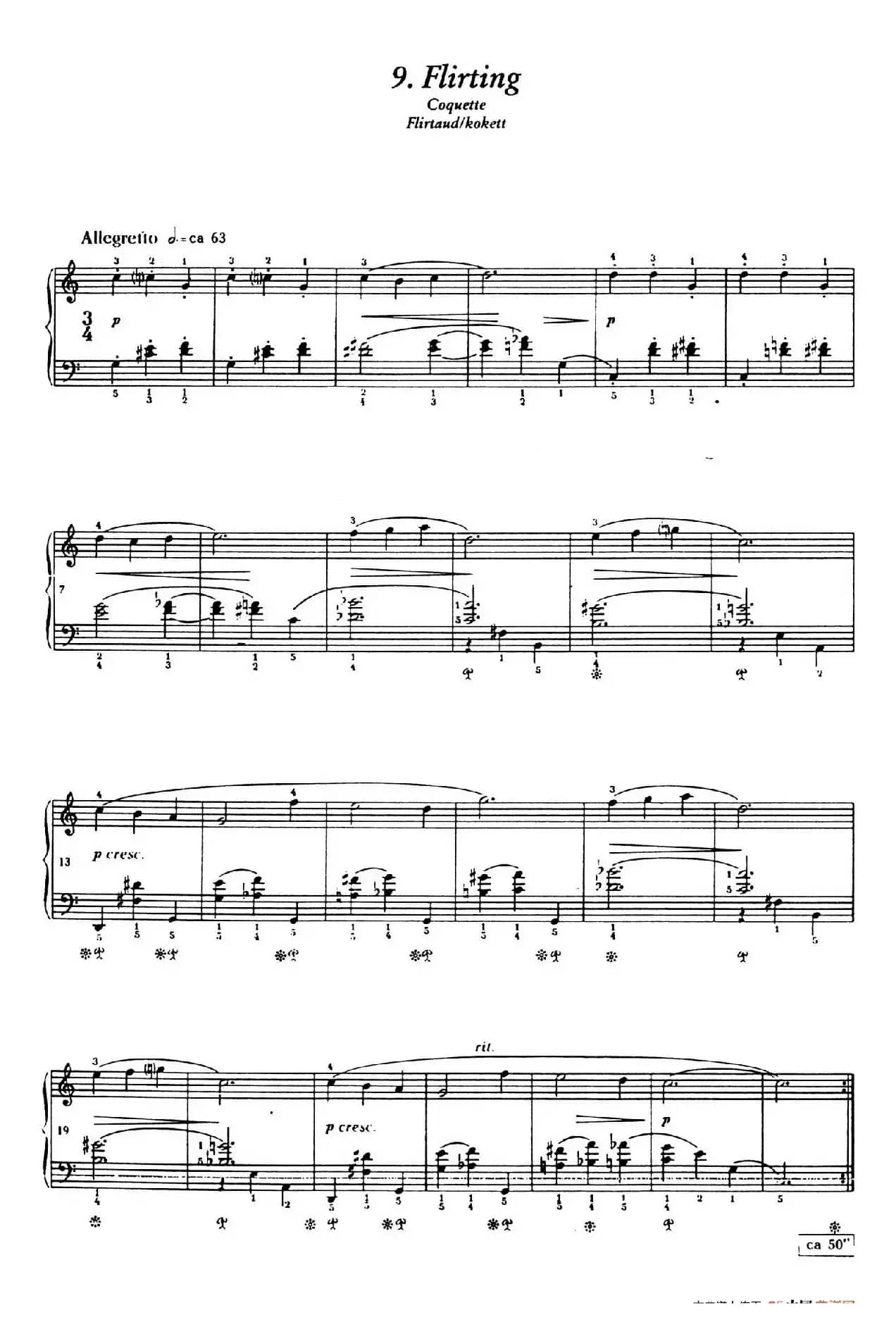 12 Folk Melodies（十二首民间曲调·9）