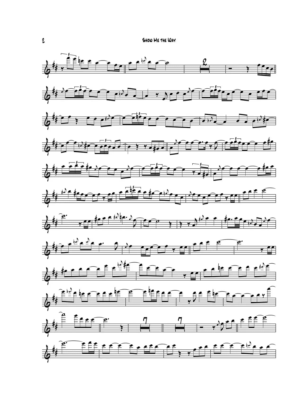 Show Me The Way（中音萨克斯）