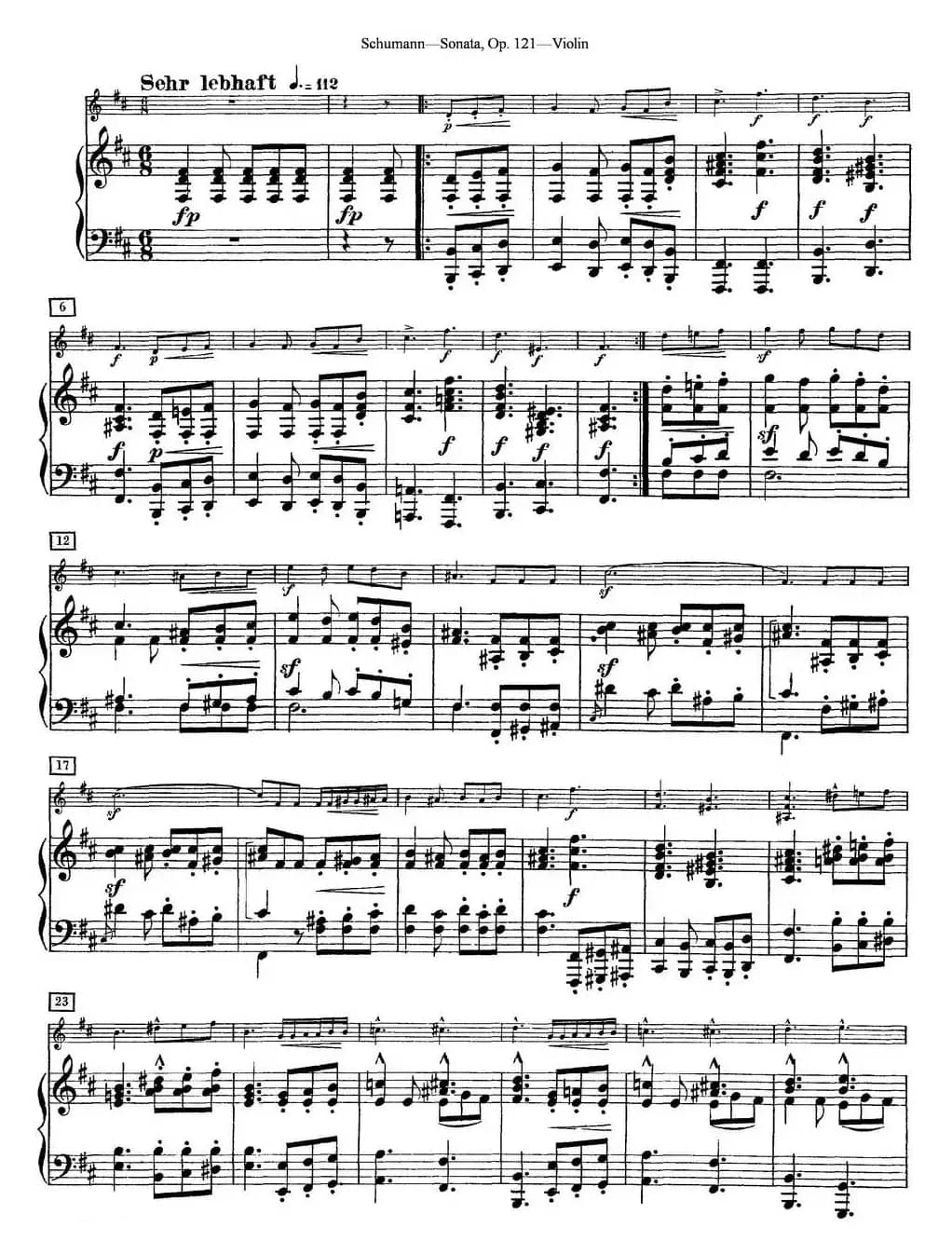 Violin Sonata Op.121（小提琴+钢琴伴奏）