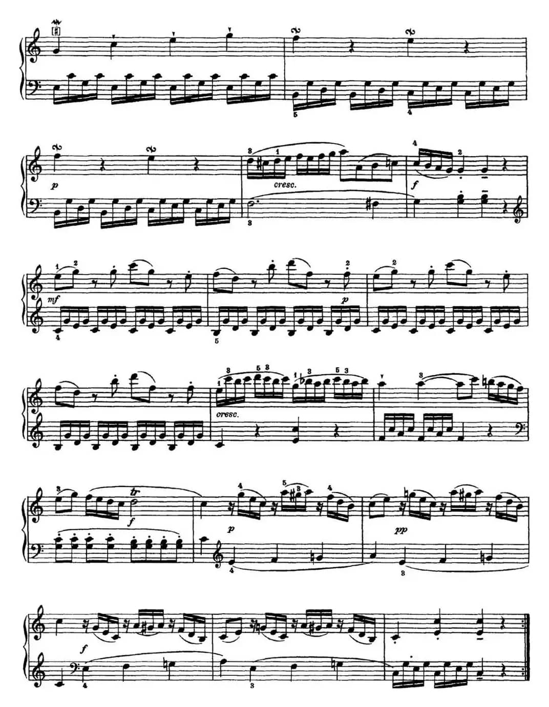 海顿 钢琴奏鸣曲 Hob XVI 1 Divertimento C major