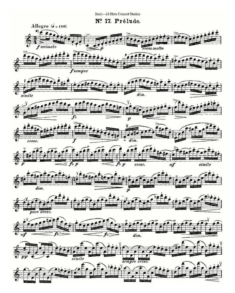 Bach-24 Flutc Concert Studies 之16—19（巴赫—24首长笛音乐会练习曲）
