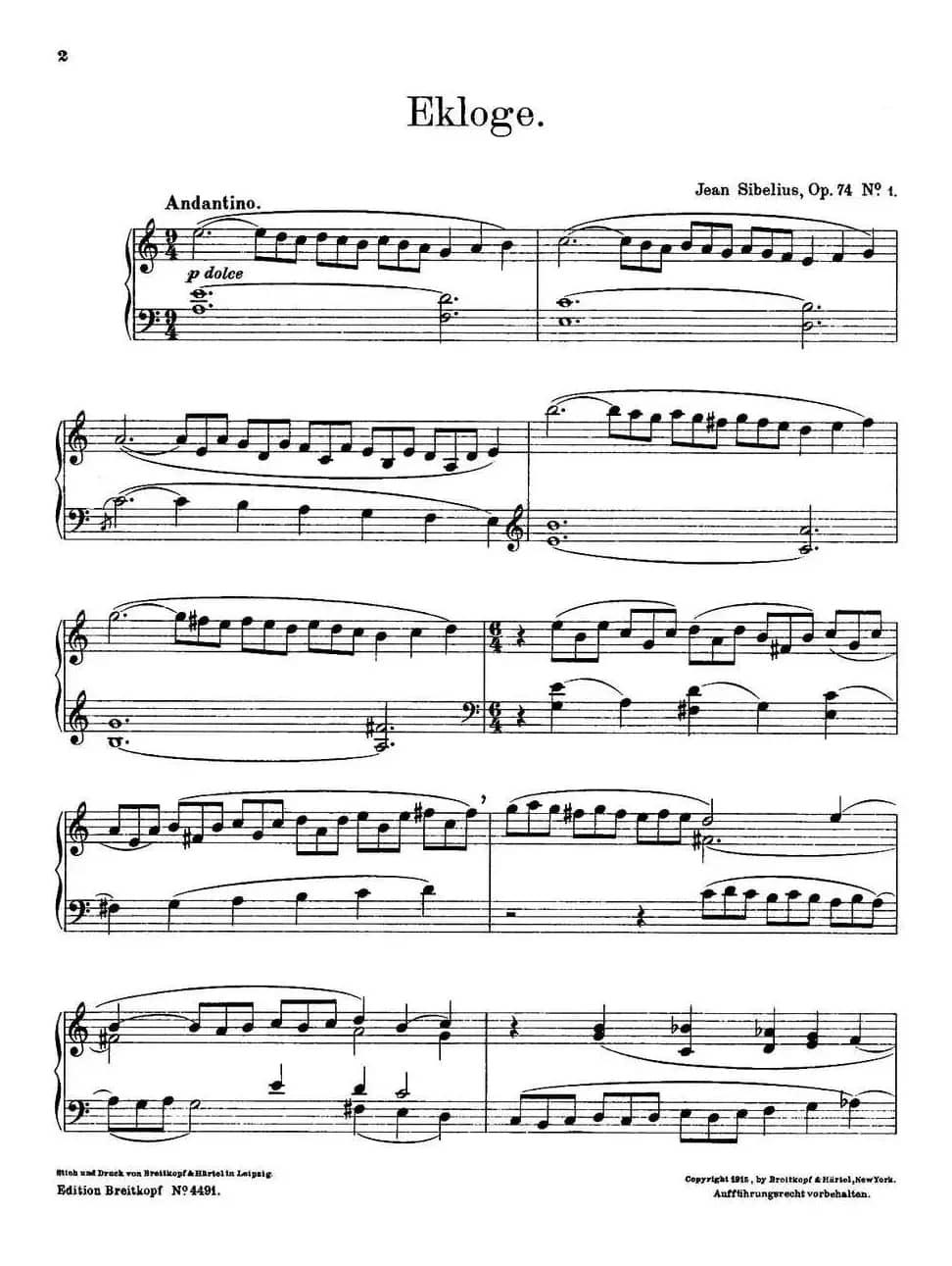 4 Lyric Pieces Op·74（4首抒情小品·1）