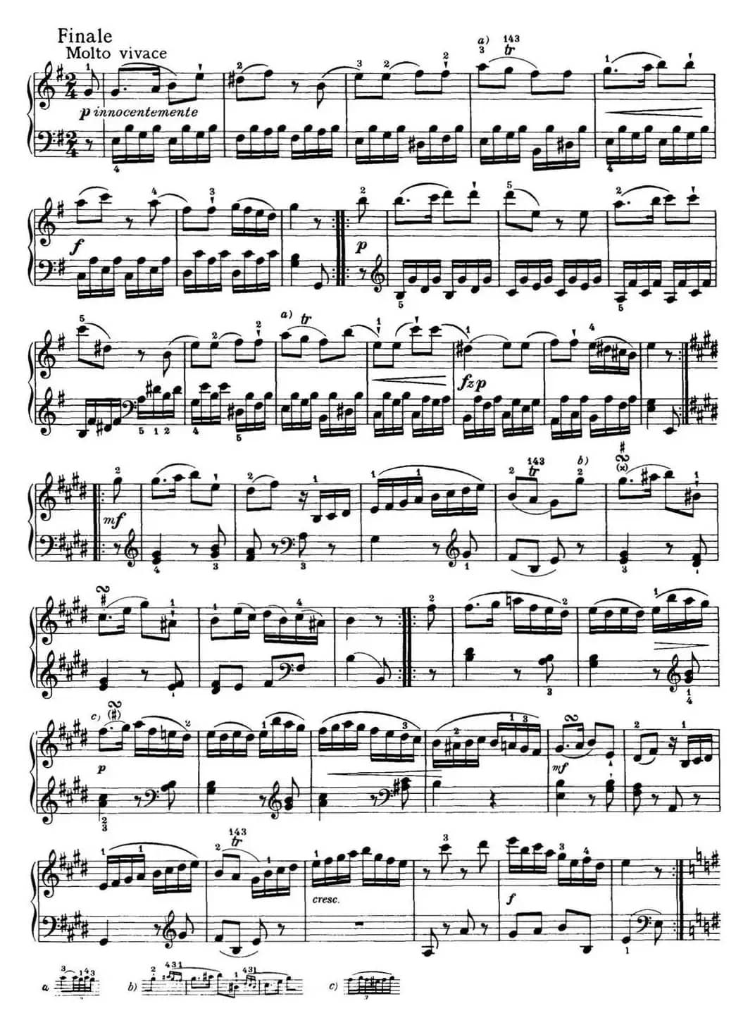 海顿 钢琴奏鸣曲 Hob XVI 34 in E minor