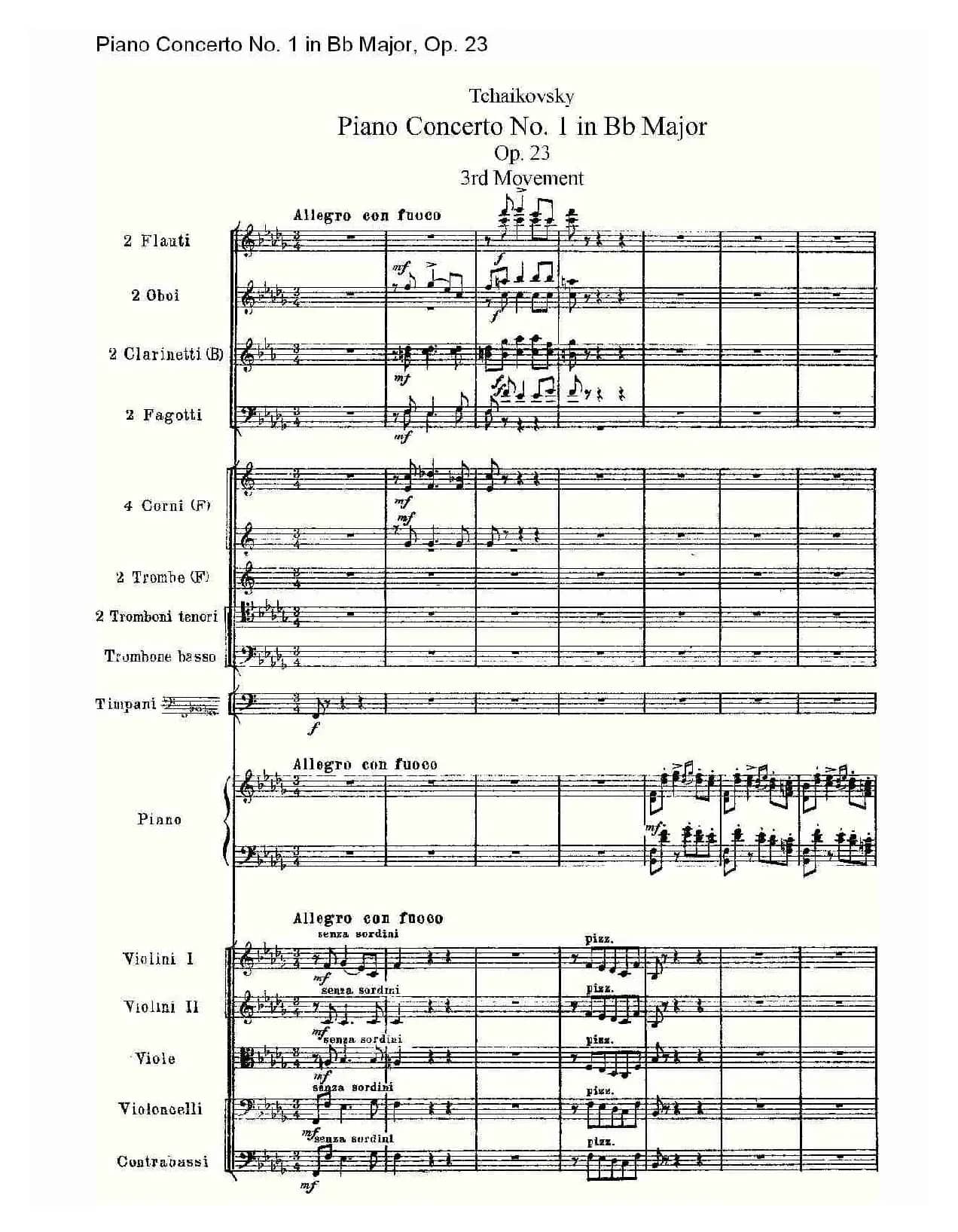 Bb大调第一钢琴协奏曲,Op.23第三乐章（一）