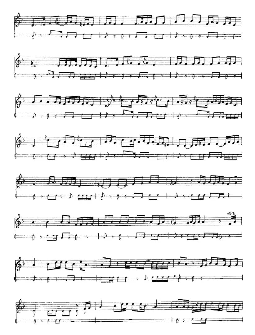 十二木卡姆：Ⅲ 木夏乌热克木卡姆 147——155（主旋律谱）