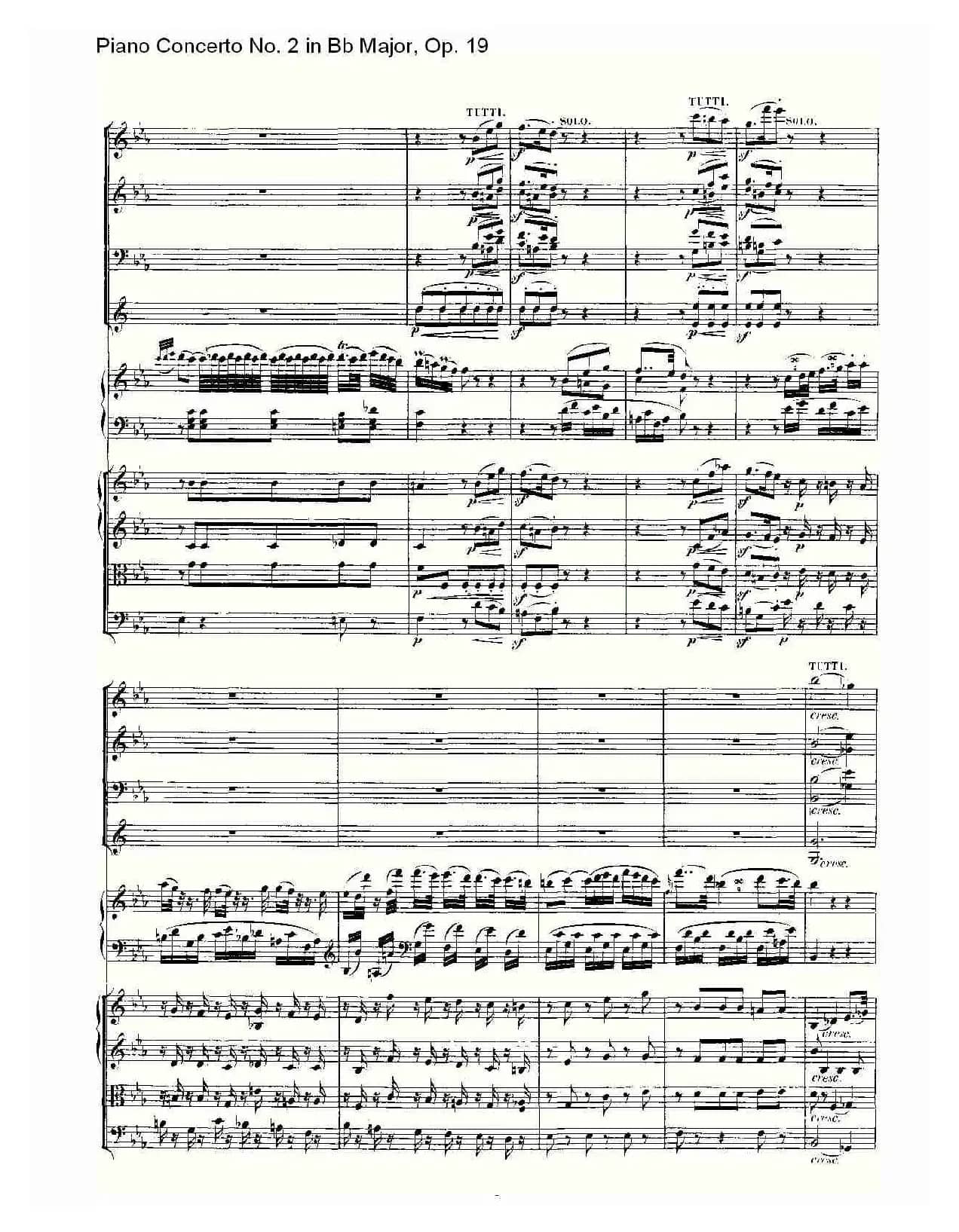 Bb大调钢琴第二协奏曲 Op. 19 第二乐章