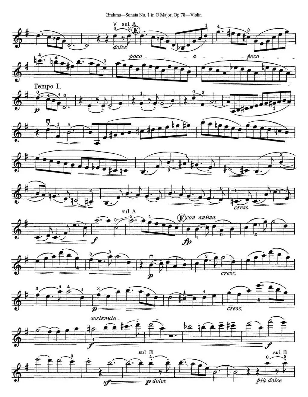 Violin Sonata No.1 in G Major Op.78