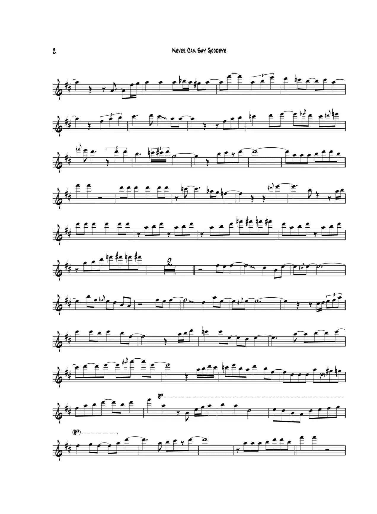 Never Can Say Goodbye（次中音萨克斯）