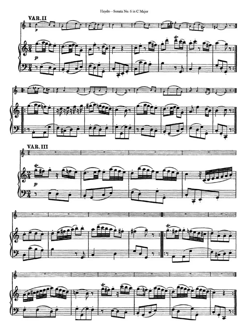 Violin Sonata No.6 in C Major（小提琴+钢琴伴奏）