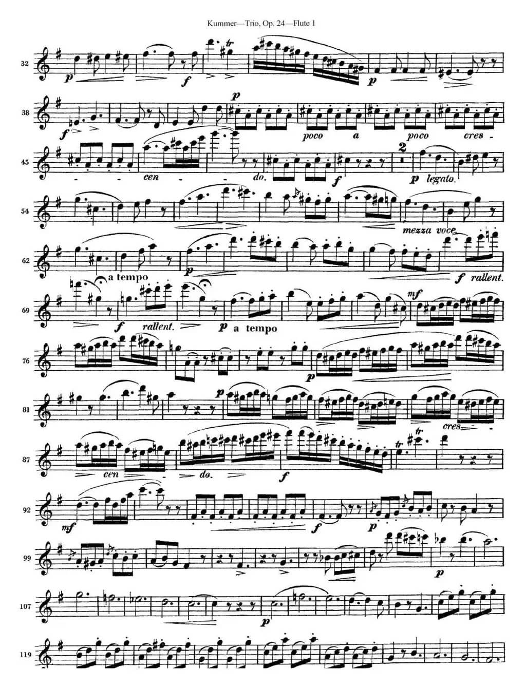 库默长笛三重奏Op.24（Flute 1）