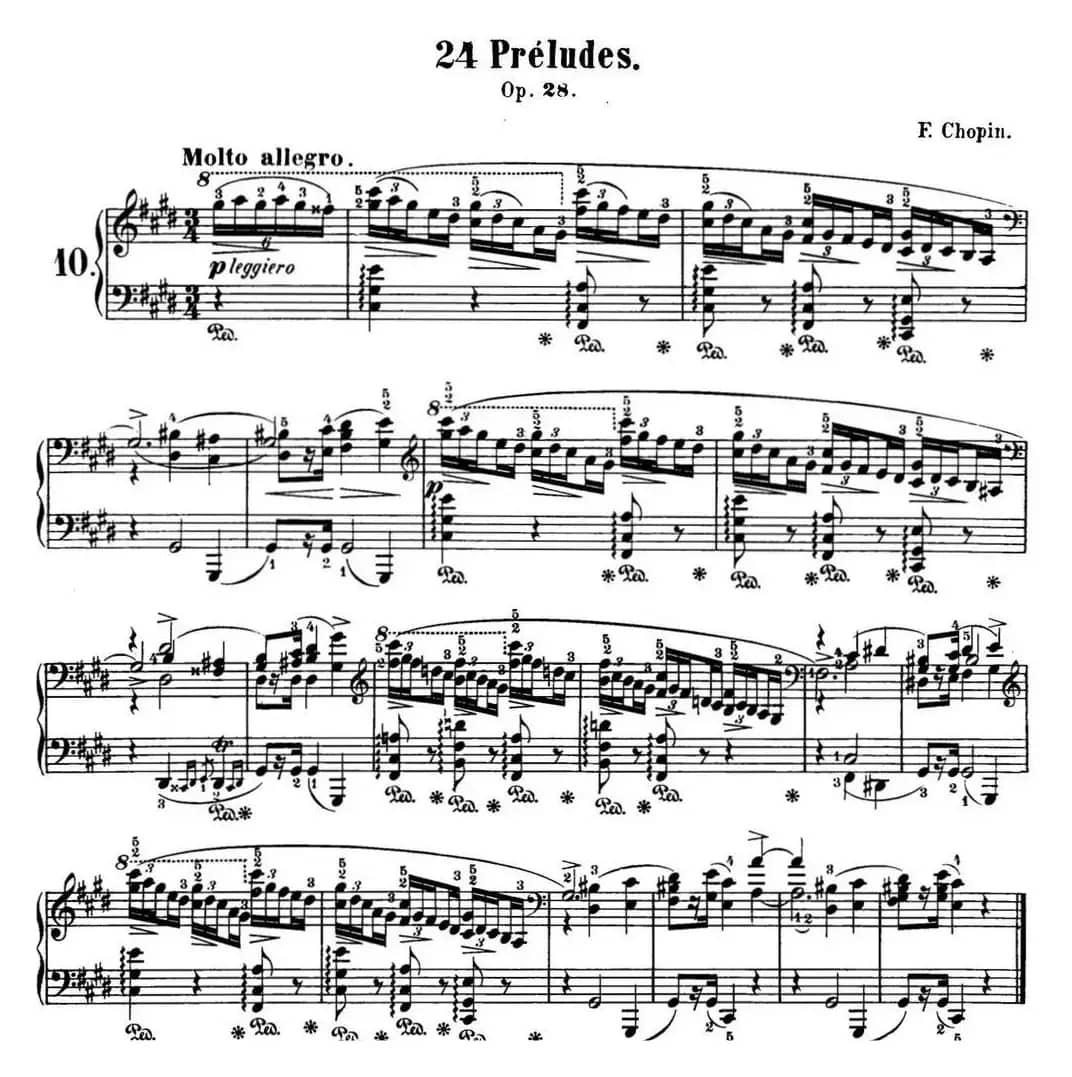 肖邦 24首钢琴前奏曲 Op.28 No.10 升C小调