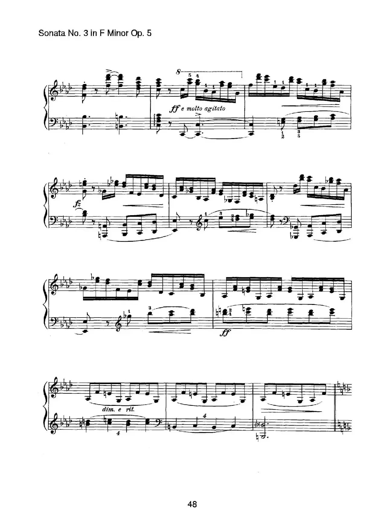 Piano Sonata No.3 in f Minor Op.5（f小调第三钢琴奏鸣曲）