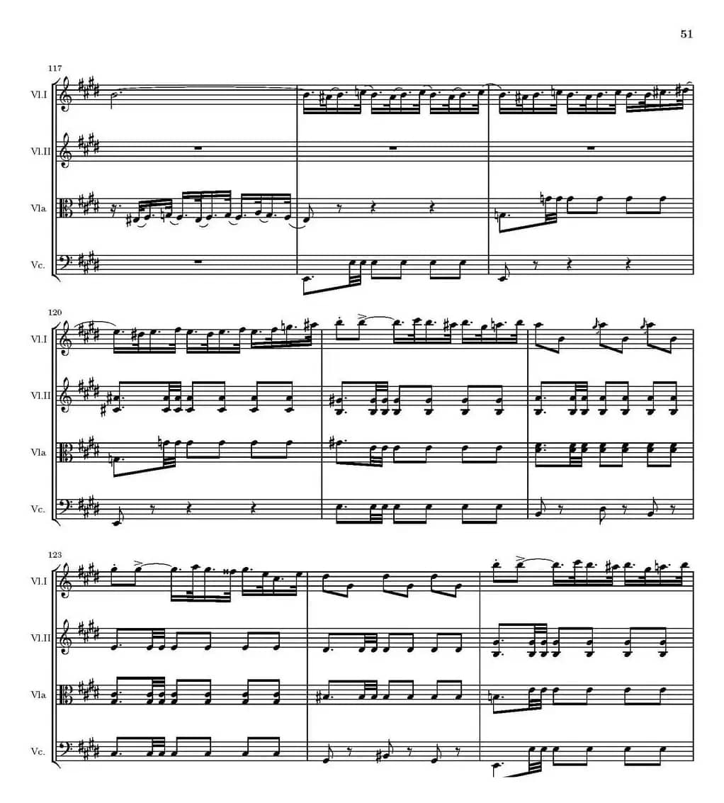 String Quartet nr.18 in E minor（E小调弦乐四重奏、P46-60）