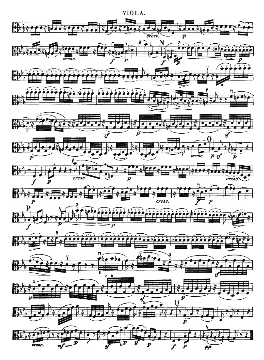 Mozart《Quartet No.17 in Bb Major,K.458》（Viola分谱）