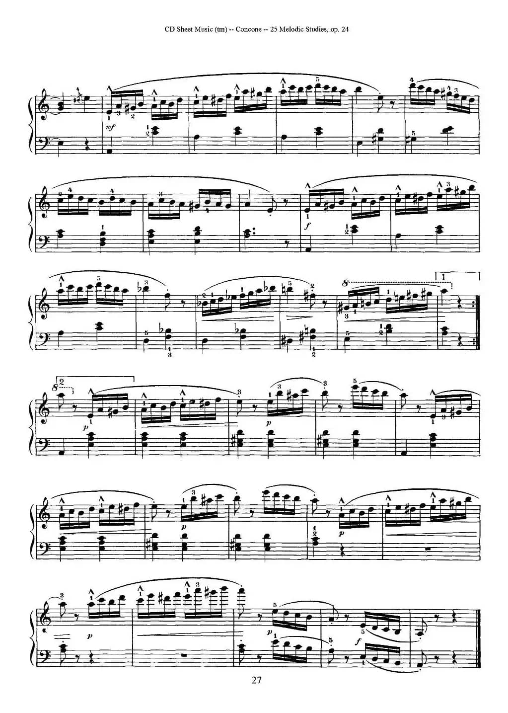 Concone - 25 Melodic Studies easy and progressive（21—25）