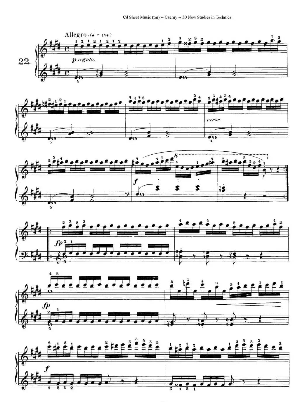 Czerny - 30 New Studies - 22（车尔尼Op849 - 30首练习曲）