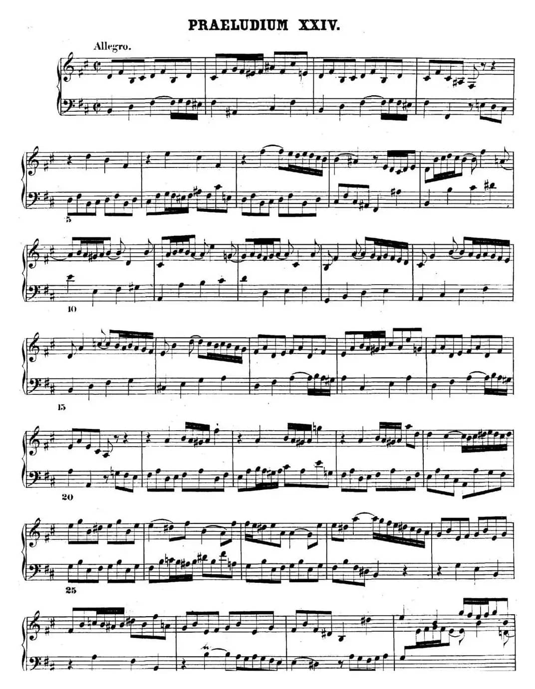 巴赫《平均律钢琴曲集·第二卷》之前奏曲（NO.24）