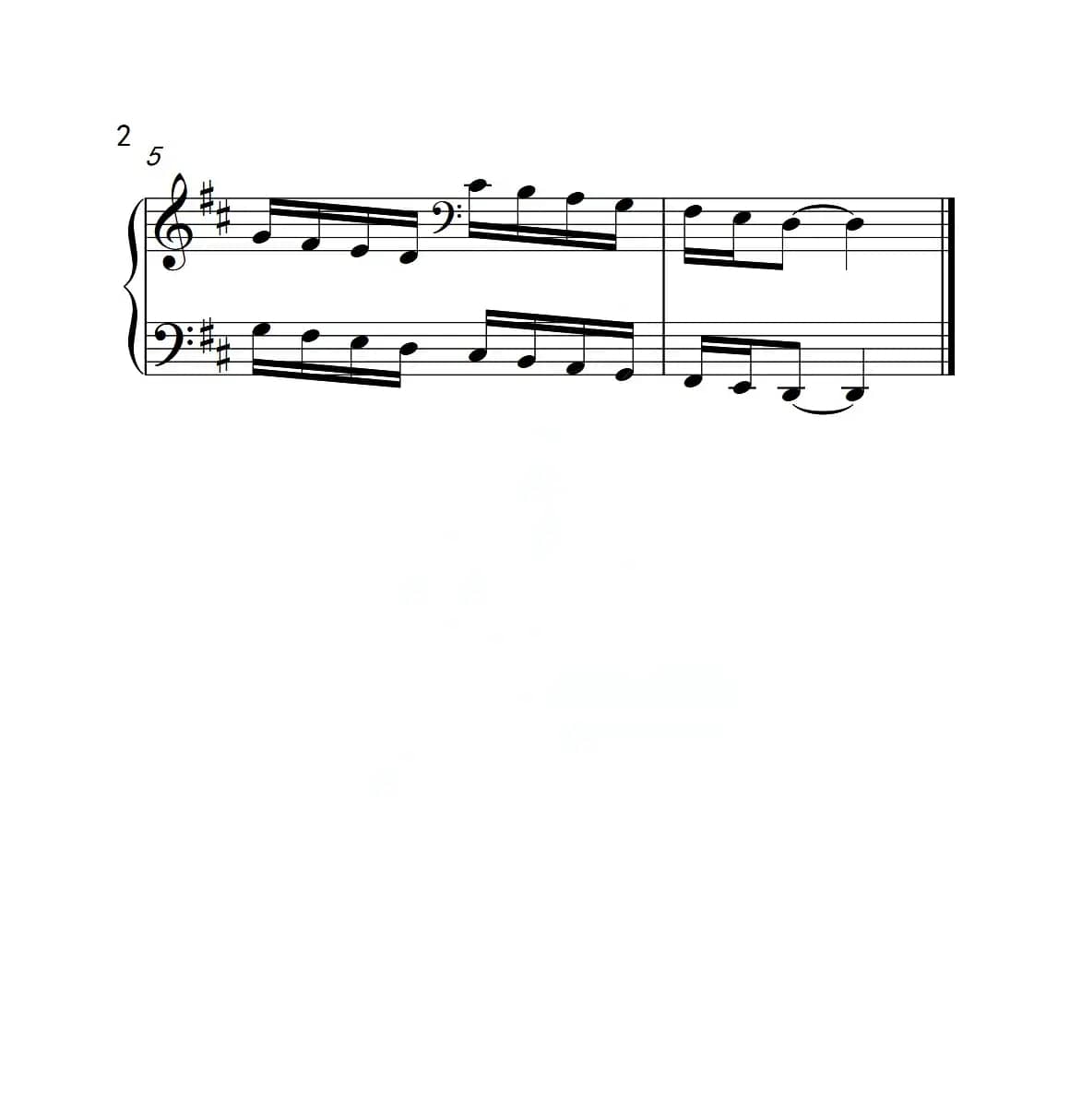 第三级 D大调音阶（中国音乐学院钢琴考级作品1~6级）