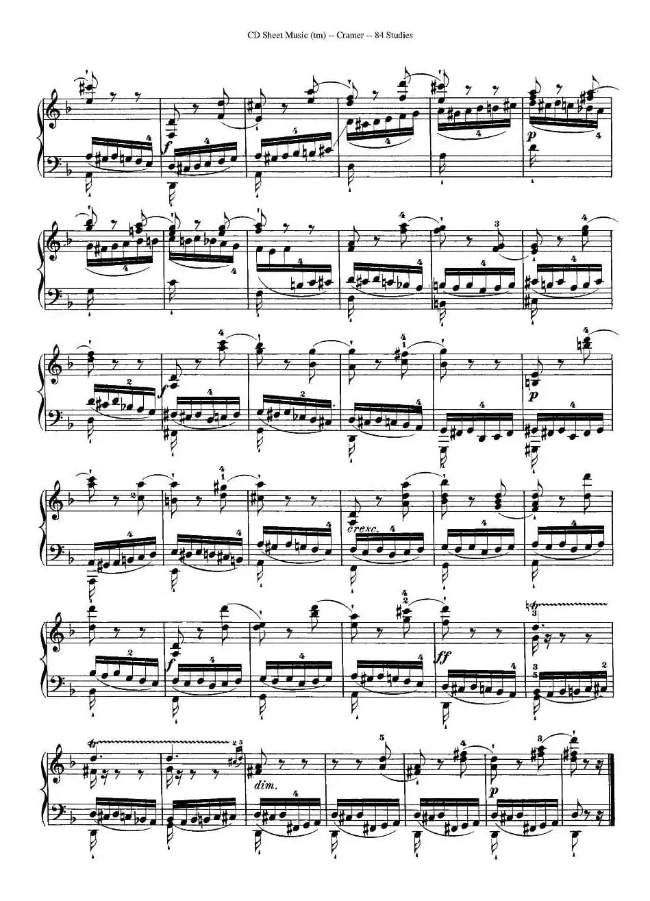 Cramer - 84 exercices（31—35）（克拉莫84首钢琴练习曲）