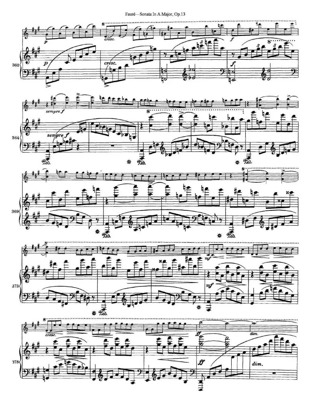 Violin Sonata No.1 Op.13（小提琴+钢琴伴奏）