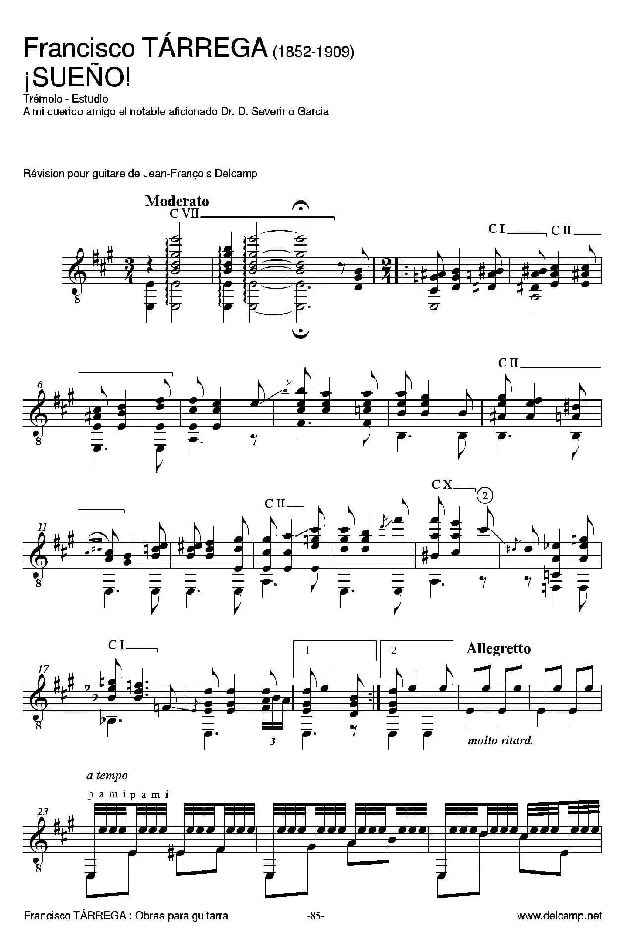 《塔雷加作品全集》第5部分（古典吉他）