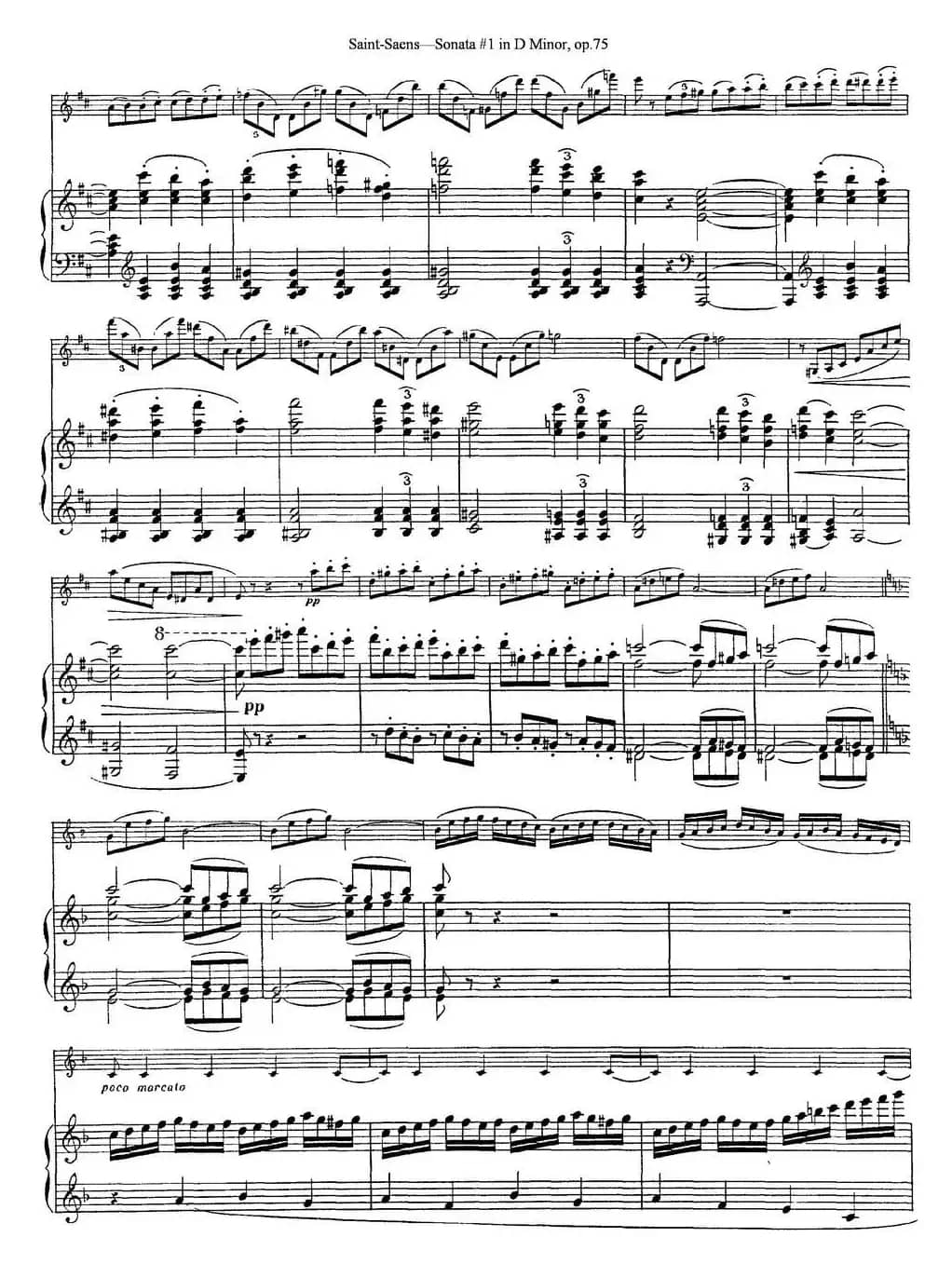 Violin Sonata No.1 in D Minor Op.75（小提琴+钢琴伴奏）