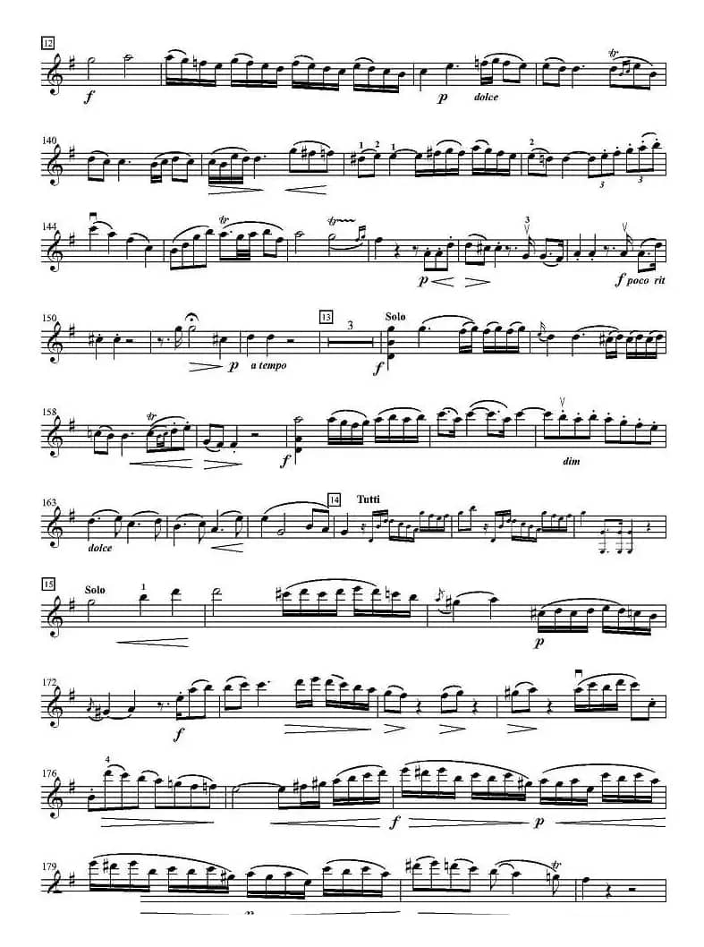 莫扎特第三小提琴协奏曲（第一乐章、小提琴分谱）