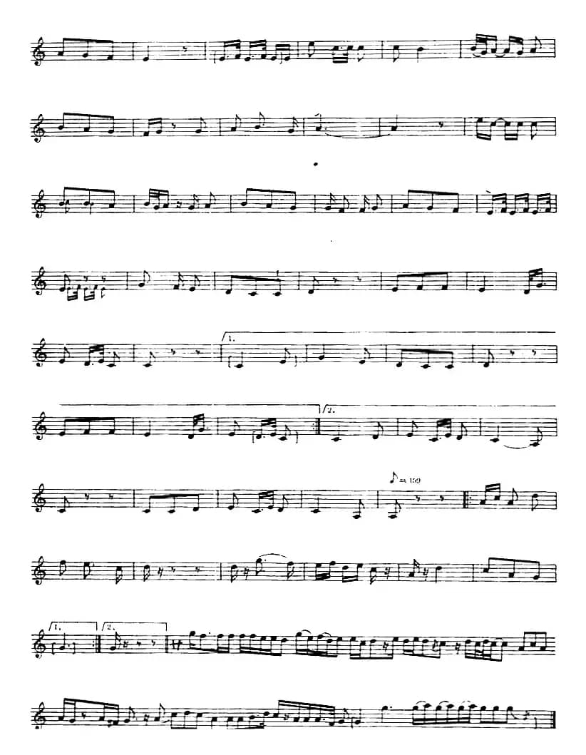 十二木卡姆：Ⅶ 埃介姆木卡姆 337——347（主旋律谱）