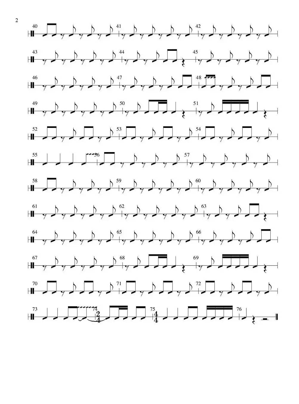 老司机（管弦乐队分谱—打击乐部分）