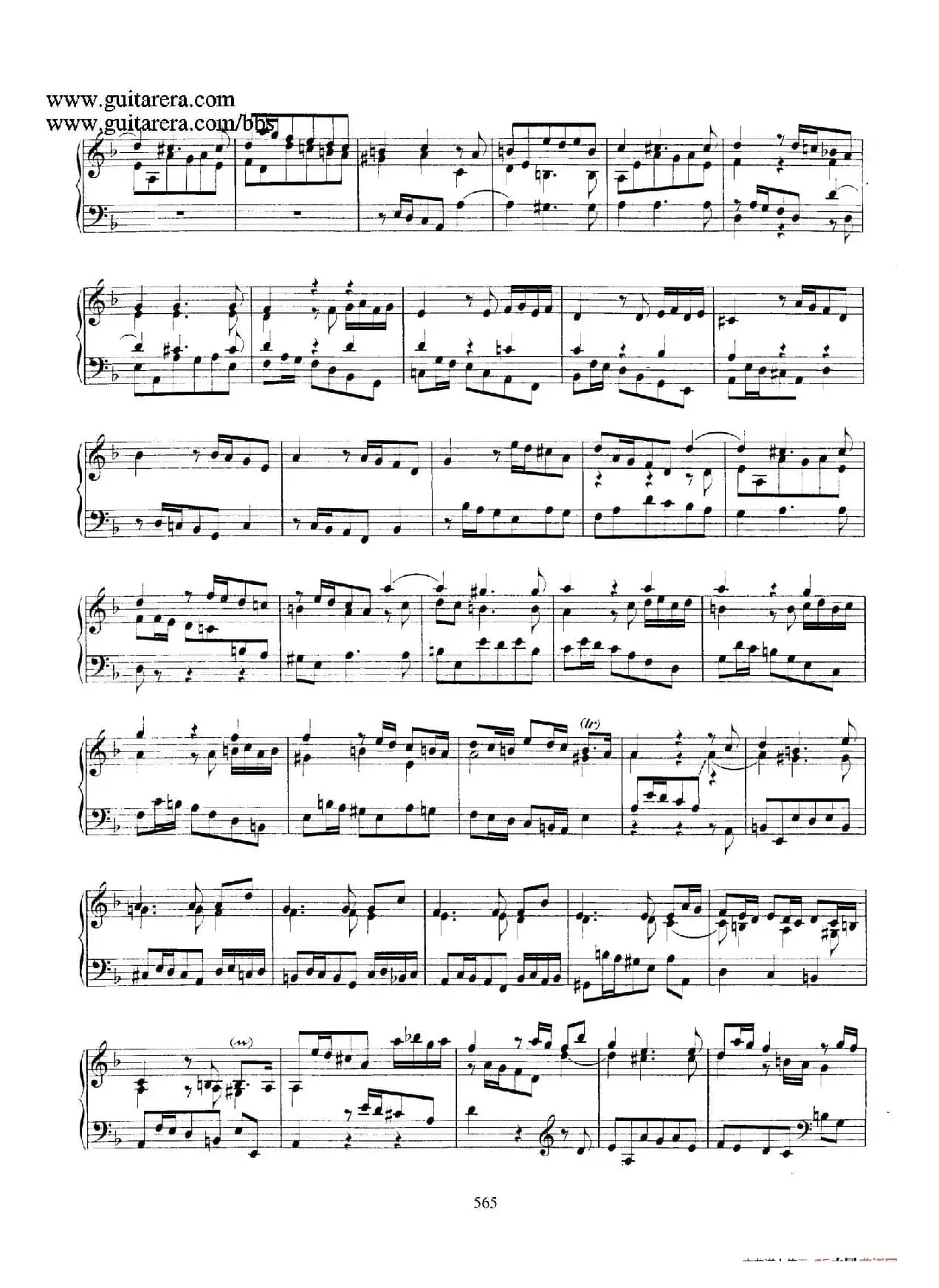 Toccata BWV 913（7首托卡塔·No.4.d小调）