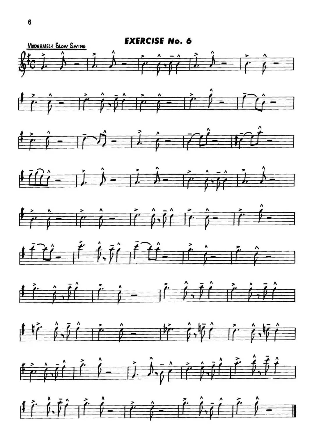 Basic Jazz Conception for saxophone（EXERCISE No.6）