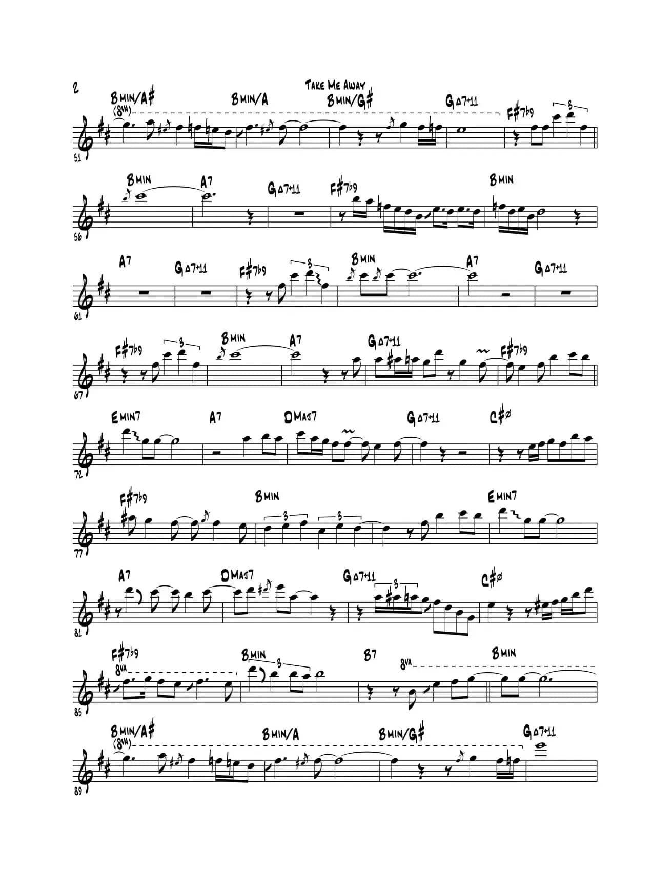 Take Me Away（次中音萨克斯 ）